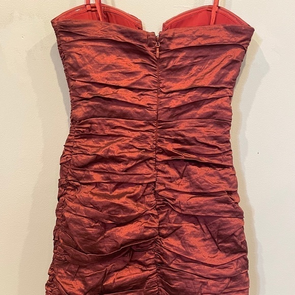 NWT BCBGMAXAZRIA Ruby Red Tristina Ruched Strapless Dress Sz 2 - Picture 8 of 12